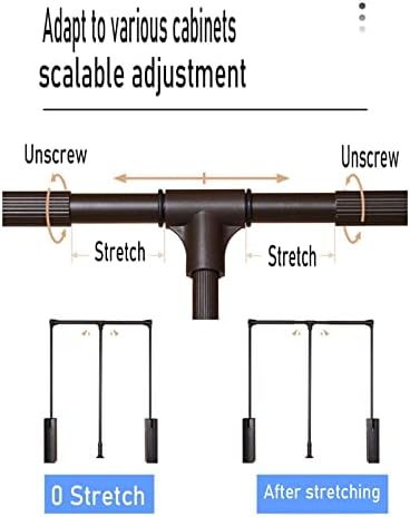 הרם את המשיכה למטה מוט קולב, מתלה בגדי רוחב מתכוונן, מוט ארון מושך בצד עם ידית טלסקופ 23.6 ~ 32.6in)