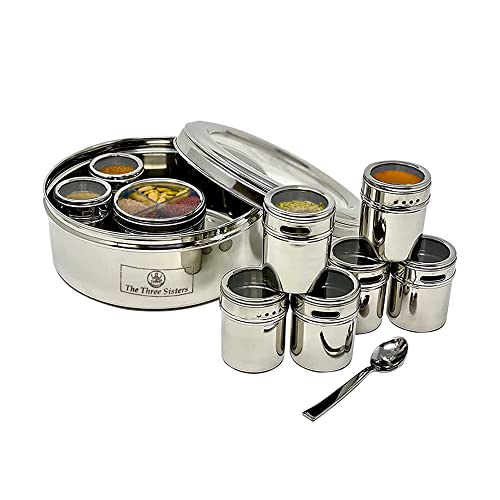 שלוש האחיות נירוסטה Masala Dabba Spice Box