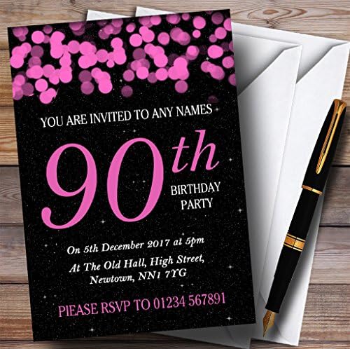 פינק בוקה וכוכבים 90 הזמנות למסיבת יום הולדת בהתאמה אישית
