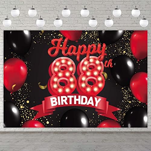 שמח 65 יום הולדת אדום ושחור באנר רקע קישוטי בלוני נושא דקור עבור בנות נשים נסיכת 65 שנים מסיבת יום הולדת יום