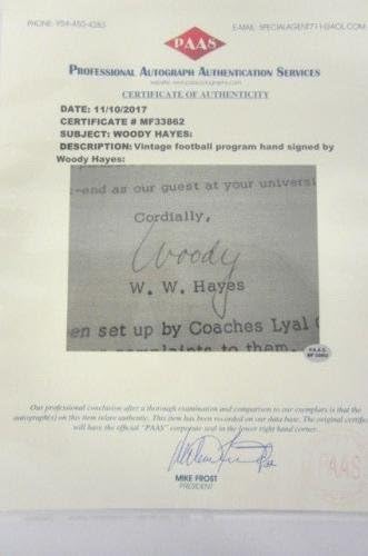 וודי הייס אוהיו סטייט באקיס חתם על ספר משחקים 1962 פוטבול קליניק ג 'יי. אס. איי. קוא - מגזיני קולג' חתומים