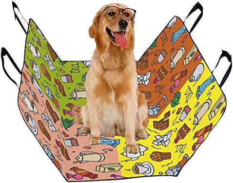 כיסוי מושב כלב מותאם אישית קפה אלמנט עיצוב סגנון יד נמשך הדפסת רכב מושב מכסה לכלבים עמיד למים החלקה עמיד