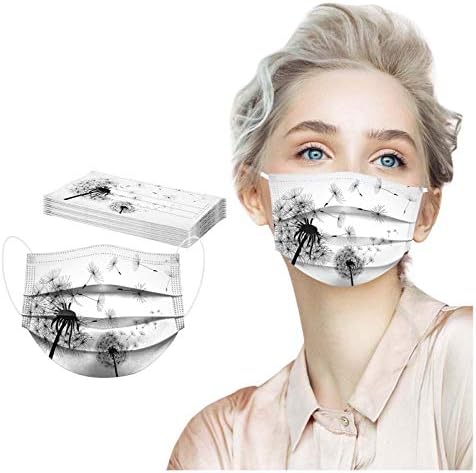 10 מחשב חד פעמי פנים מסכות לנשים עיצובים חמוד מודפס מגן נייר מסכת למבוגרים עם האף חוט אלסטי אוזן לולאות