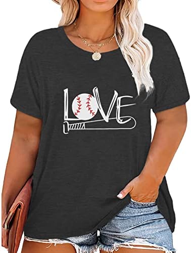 בתוספת גודל בייסבול חולצה נשים מצחיק בייסבול גרפי טיז מזדמן קצר שרוול חולצות חולצות