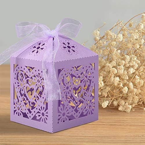 Lucky Monet 25/50/100 יחידות אהבה לייזר לייזר חתך קופסת מתנה קופסת מתנה קופסת שוקולד לחתונה טובה