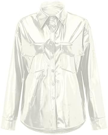 חליפה מזדמנת של נשים קצרות עם שרוולים ארוכים בתוספת מעילי נשים בגודל גודל עם כיסי חזה וכפתורים מעיל
