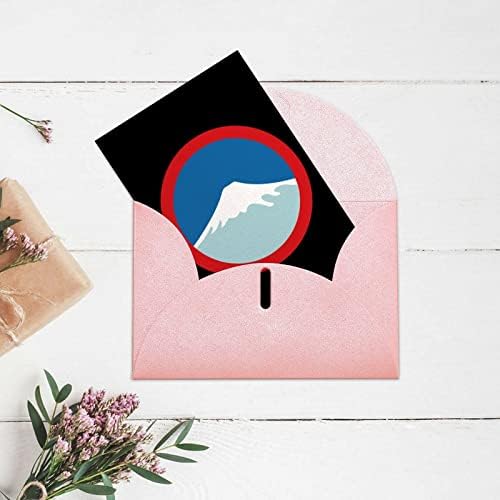 דגל יפן הר הר פוג'י מודפס כרטיסי ברכה ריקים עם מעטפות ליום הולדת אהדה לחתונה לחג המולד לחשוב עליך תודה