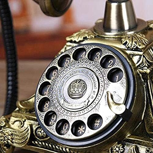 KLHHHG טלפון עתיק, חיקוי שרף נחושת רטרו רטרו מחוגה רוטרית מיושנת ביתית ומשרד טלפון
