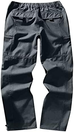 מכנסי מטען גברים נינוחים בכושר גברים מזדמנים של כיס רוכסן רב כיס מכנסי מטען מכנסיים חיצוניים