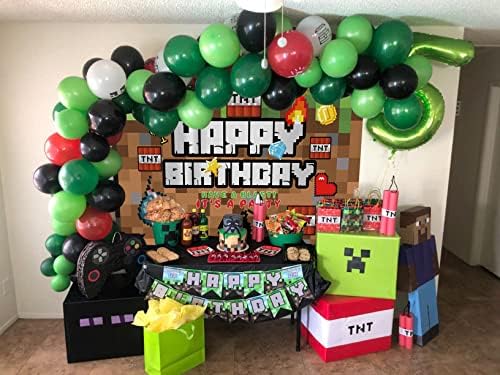 פיקסל רקע עבור מסיבת יום הולדת משחק נושא צילום רקע לילדים ילד שמח יום הולדת וידאו משחקי קרב גיימר ספקי