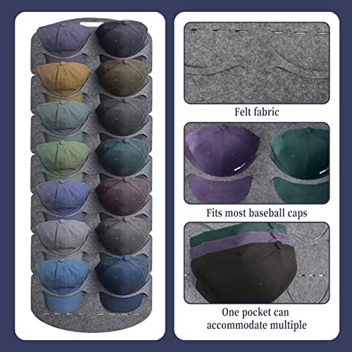 מדפי כובע עבור כובעי בייסבול ארגונית 14 כיסים, כובע אחסון תיק, בייסבול כובע קיר אחסון מתלה, כובע מתלה