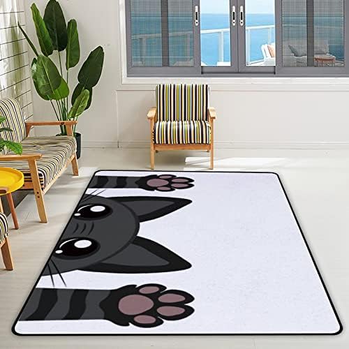 זוחל שטיח מקורה משחק מחצלת חתול שחור חמוד לסלון חדר שינה חינוכי חינוך משתלת שטיח שטיח 80x58 אינץ '