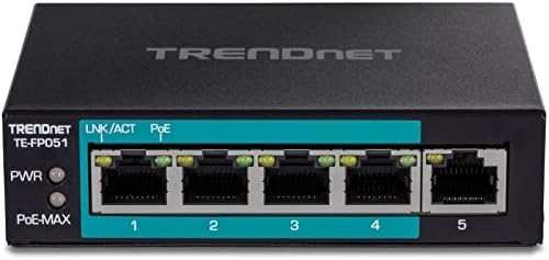 Trendnet 6-יציאות לא מנוהלות אתרנט מהיר ארוך טווח ארוך מתג+ מתג, 4 x POE+ יציאות, 2 x יציאות