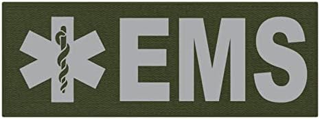 תיקון EMS - כוכב החיים - 11x4 - אותיות אפורות - גיבוי ירוק - בד וו