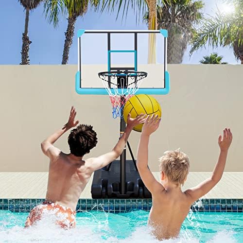 ספורט נייד לצד הבריכה כדורסל חישוק שחייה בריכת גובה-מתכוונן כדורסל מערכת המטרה לילדים מבוגרים
