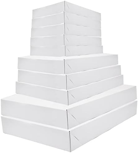 שחור ברווז מותג 20 חבילה לבן מתנה לעטוף קופסות עם מכסים-3 גדלים-נהדר לחגים והזדמנויות אחרות