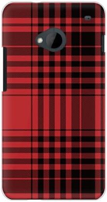 עור שני בדוק אדום X שחור / עבור HTC J ONE HTL22 / AU AHTL22-PCCL-298-Y249