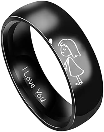בוהו טבעות לנשים פשוט טיטניום פלדת טבעת נשים של טבעת קריקטורה חמוד תכשיטי טבעת