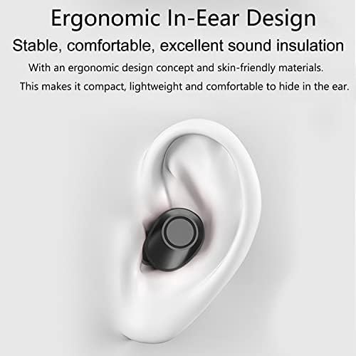 אוזניות אלחוטיות של Lanado, אוזניות אלחוטיות מיני Bluetooth 5.0 במיקרופון קול סטריאו באוזן עם