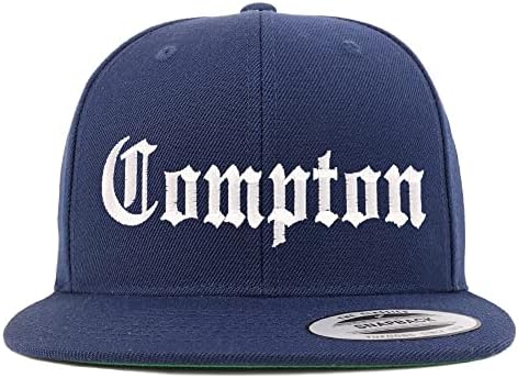 חנות הלבשה אופנתית קומפטון סיטי ישנה אנגלית רקומה רקומה כובע בייסבול סנאפבק