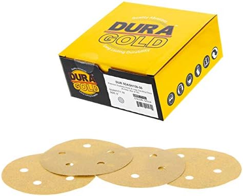 Dura -Gold 5 דיסקי מלטש - 150 חצץ - דפוס חור 5 ו 5 צלחת גיבוי של וו וולאה DA