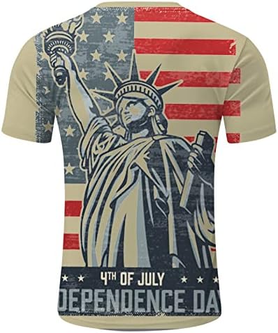 חולצות T פטריוטיות של Ruiruilico לגברים 4 ביולי אמריקה דגל הקיץ הקיץ שרוול קצר קז'ן נוח חולצות