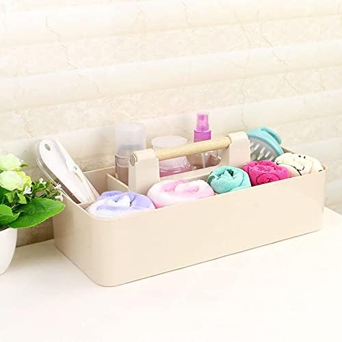 Ｋｌｋｃｍｓ קופסת אחסון 1 חלקים עם סיווג מחזיק ידית הניתן לערימה לכביסת אמבטיה, חאקי