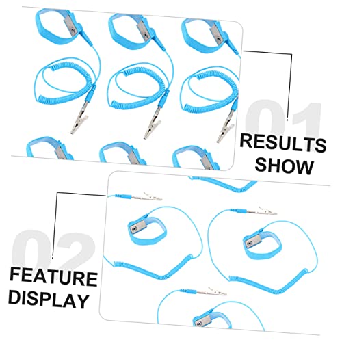 Ultechnovo 4 pcs אנטי-סטטי רצועת שורש כף יד חשמל סטטי צמיד צמיד כחול צמיד אנטי סטטי צמיד סטטי מתכוונן