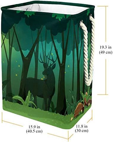 יוניסי צבי פיות ג ' ונגל קסם לילה יער גדול בגודל כביסת מתקפל אחסון סל עבור שינה תינוק משתלת