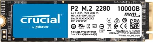 מכריע P2 1TB 3D NAND NVME PCIE M.2 SSD עד 2400MB/S - CT1000P2SSD8