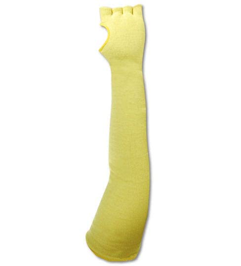 MAGID KEV14TSF שרוול עמיד בפני להבת להבה עם חריצי אגודל ואצבעות, מפלס 4, פרה-ארמידה/כותנה, 14 , צהוב