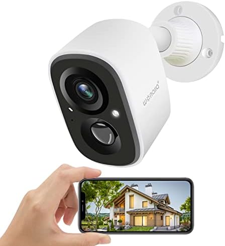מצלמת אבטחה חיצונית אלחוטית, מצלמת מעקב WiFi המופעלת על סוללה לאבטחת בית, ראיית לילה צבעונית 2K, זרקור