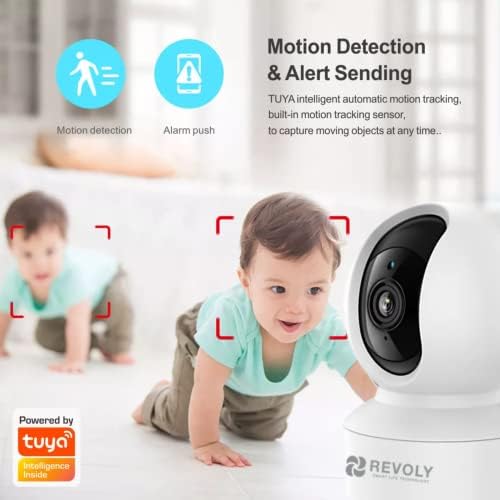 מצלמה חכמה של Revoly HD עם Wi-Fi של 2.4GHz, 1080p מוניטור לתינוקות/PET צג מקורה מצלמה מקורה