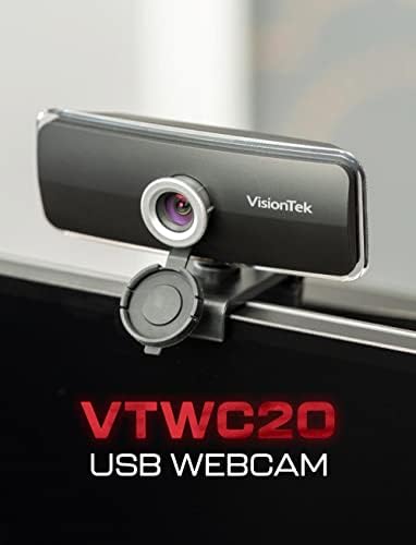 VisionTek VTWC20 מצלמת רשת מלאה HD, עבור Windows, Mac, Linux ו- Chromebook, מצלמת וידאו מחשב עם מיקרופון דיגיטלי,