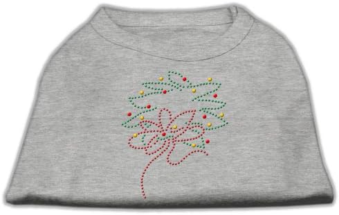 מוצרי חיות מחמד של מיראז 'בגודל 14 אינץ' זרוע חג המולד ריינסטון חולצת הדפס לחיות מחמד, גדולות, אפורות
