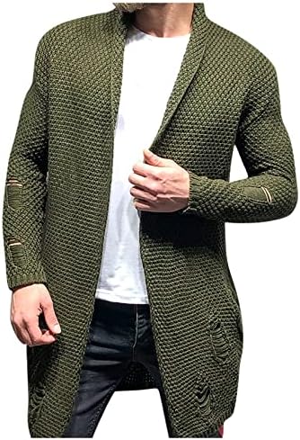 ADSSSDQ קפוצ'ונים סוודר, פלוס מעילים בגודל גברים אופנה חורפית שרוול ארוך שרוול ארוך ז'קט צוואר גולף מתאים