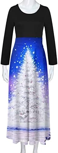 נשים שמלת מקסי חג המולד שמלות שמלות ארוכות שמלות לנשים אלגנטיות בוהו שרוול ארוך מותן שמלות מקסי פרחוניות