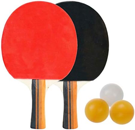 מערכות אימון Besportble 1 סט מחבט פונג סט שולחן מעץ טניס מחבט כדורי פונג פינג -פונג לילדים גברים