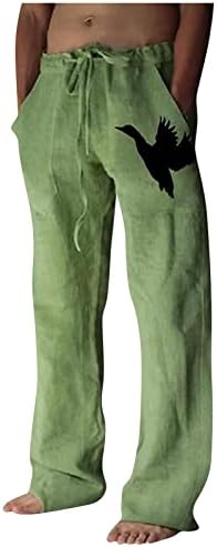 מכנסי יוגה של דודובבי למכנסי פשתן כותנה מודפסים מכנסיים נוחים מכנסיים נוחים