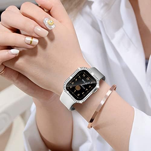 AIMUWA Apple Watch Case 44 ממ סדרה 6/5/4/SE עם מגן מסך זכוכית, Sparkle Diamond Diamond Apple Watch מגן