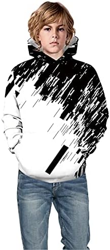 Tops הדפס ילד סוודר נוער תלת מימד קריקטורה עם כיס ילדים ילדה סווטשירטס קפוצ'ון בנים חולצות חולצות גברים