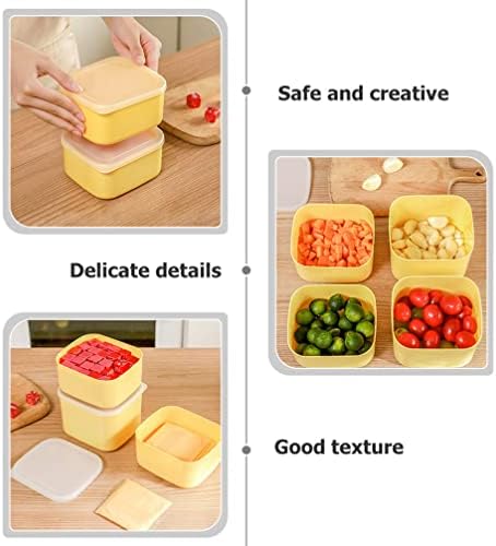 מיכלי אחסון גבינה מפלסטיק עם מכסה מחזיק פרוסת גבינה אטום תיבת גבינה לדלפק מטבח מקרר צהוב
