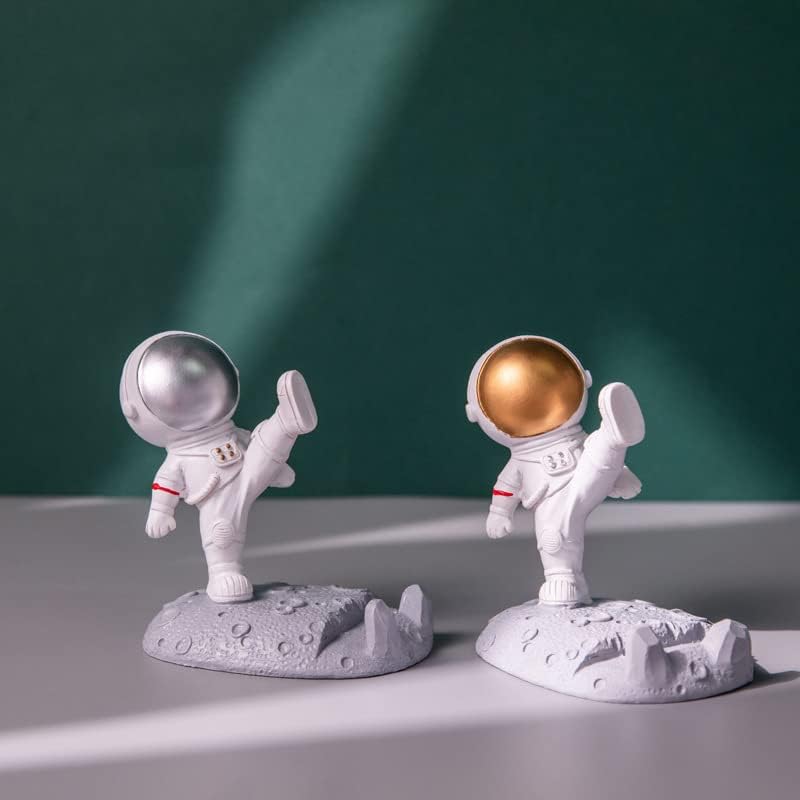 קישוט אסטרונאוט יצירתי אסטרונאוט בעבודת יד קישוט שולחן עבודה שרף תמיכה בסוגריים טלפונים ניידים