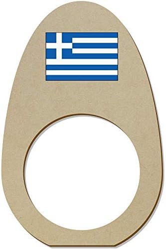 5 x 'דגל יוון' טבעות מפיות מעץ/מחזיקי עץ