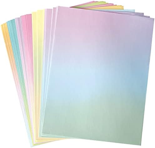 נייר מכתבים בצבע פסטל, נייר אסתטי בגודל 8.5 על 11 אינץ' , 60 גיליונות, נייר כתיבה צבעוני, נייר נייח