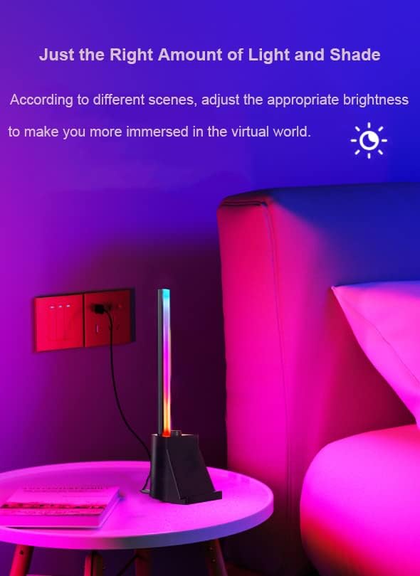 סורגי אור LED חכמים של ILEEFY, מנורת שולחן RGB חכמה 142 אפקטים תאורה ו 18 מצבי מוסיקה ומצבי סנכרון מוסיקה LED LED