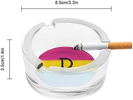 סמל גאווה פנסקסואלי וסמל סיגריות מעשנים מפטר זכוכית מגש אפר למשרד ביתי שולחן שולחן שולחן