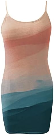 נשים של קיץ שמלה מזדמן אופנה הדפסה סקסי ללא שרוולים קלע רצועת מותניים הולם עם כיס שמלה