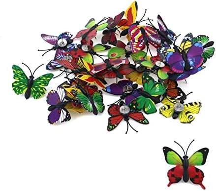 Hngson Butterfly אגודל נוגד סיכות דחיפה דקורטיביות דחיפות צבעוניות 30 יחידות לקיר צילום, לוח מודעות,