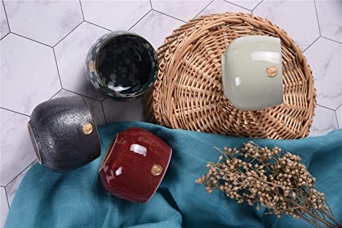 יפני למען סט, קרמיקה למען כוסות, סט של 4 בעבודת יד תה כוסות תוצרת יפן, אריזת מתנה